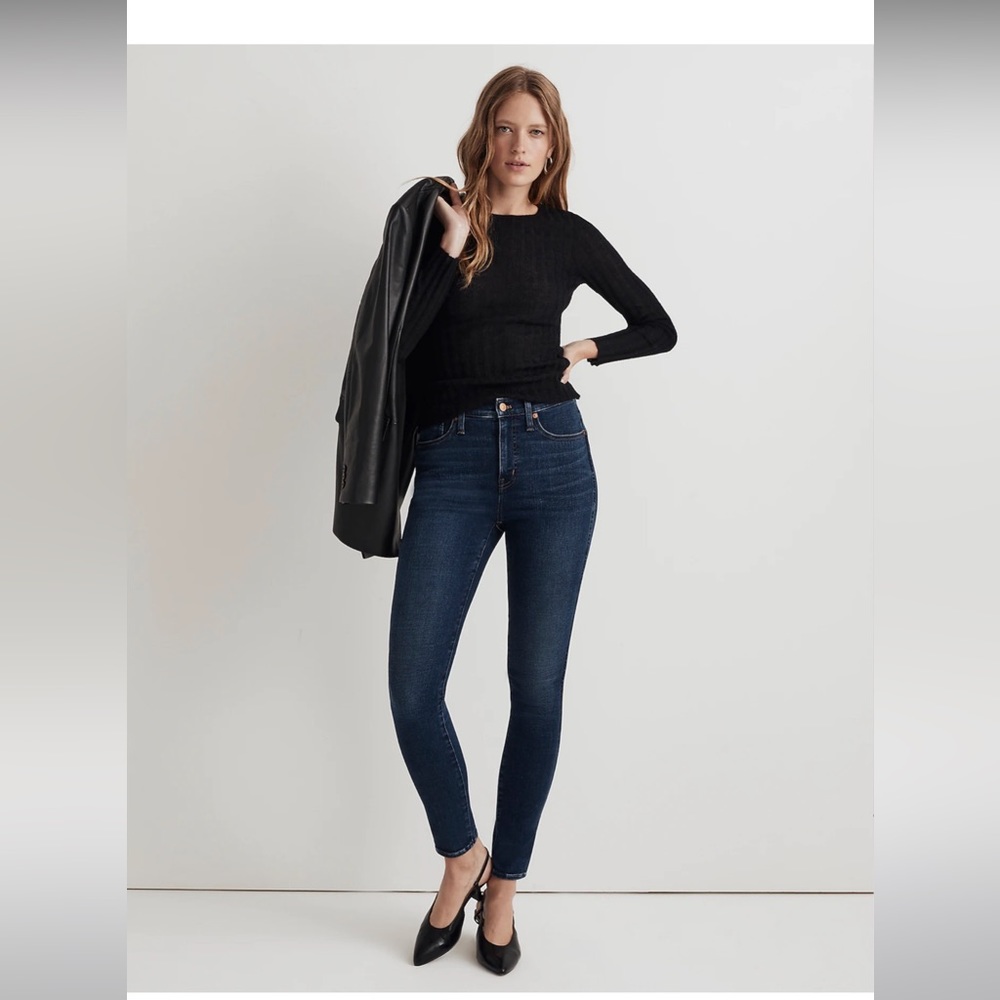 Madewell 10" High-Rise Skinny Jeans in BLACK Size 28 NWOT